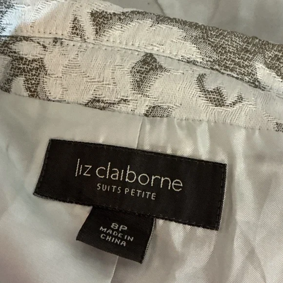 Liz Claiborne Petite Floral Skirt Suit Womens 8P Blazer Set - Picture 3 of 6